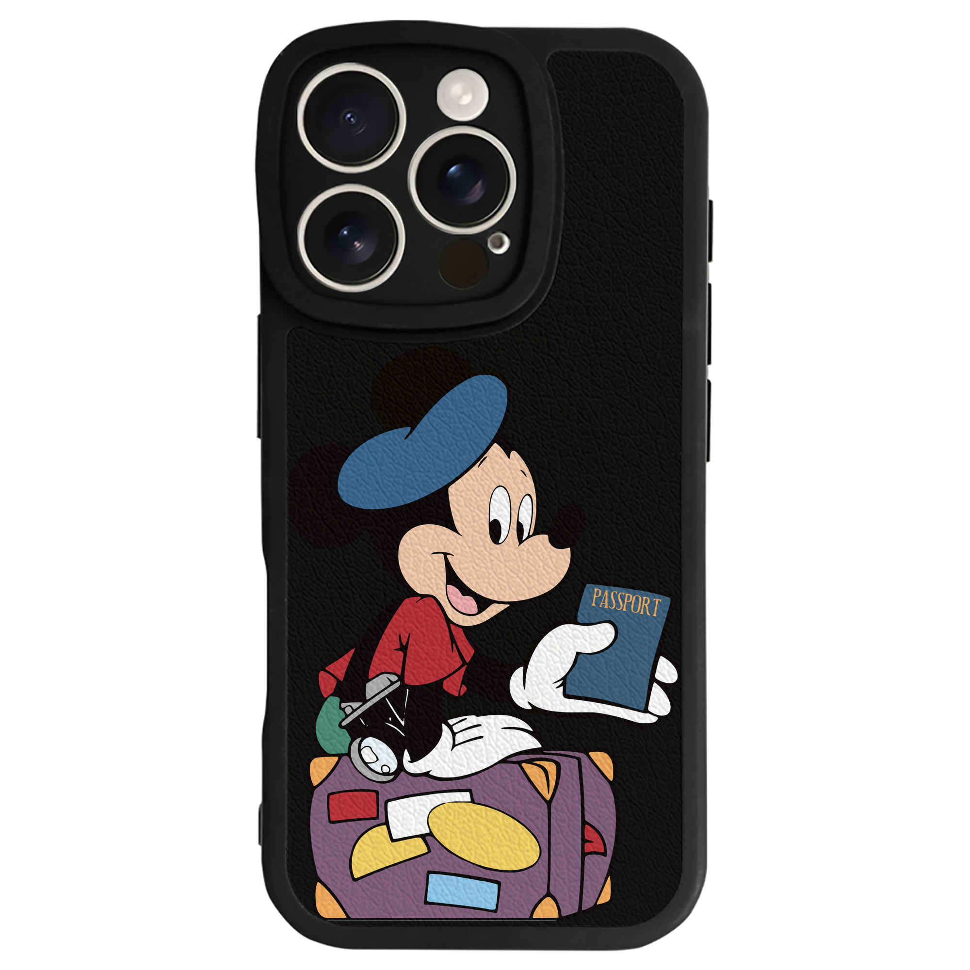 （画像用） ミッキーマウス Mickey Mouse 【iPhone 16シリーズ対応】シリコンスマホケース（レザー調） 材質：シリコン